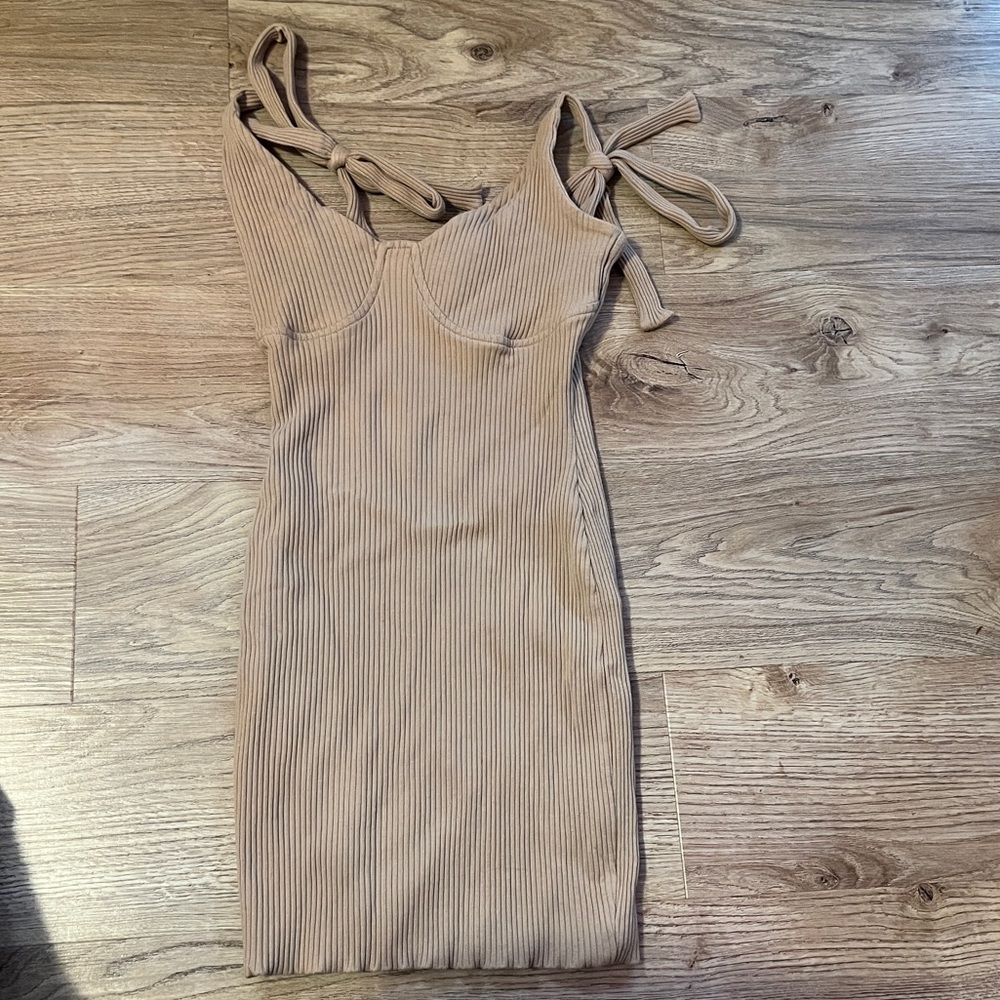 tan mini dress